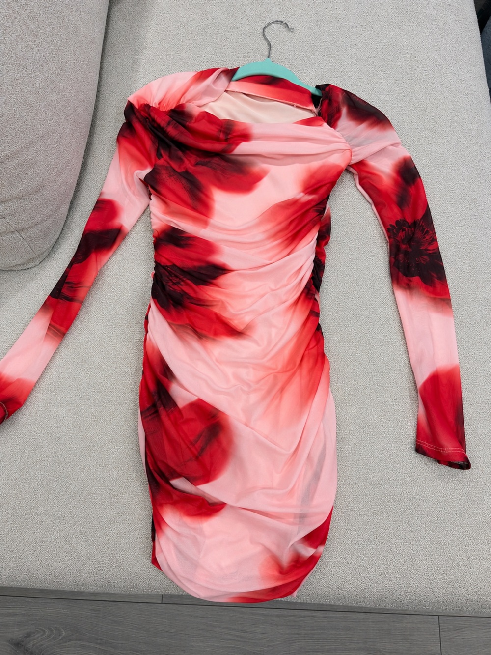 Mini long sleeve floral dress